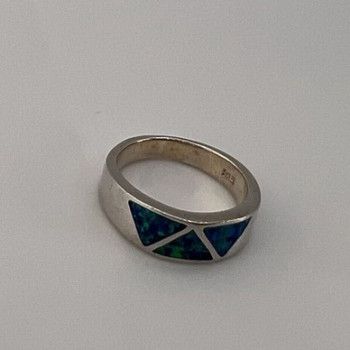 925 Sterling Silver & Opal Ring Size 7