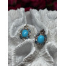 925 Sterling Silver Turquoise, Aquamarine & Beryl Earrings Length 1 Inch
