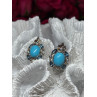 925 Sterling Silver Turquoise, Aquamarine & Beryl Earrings Length 1 Inch