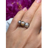 925 Sterling Silver Pearls Ring Size 6