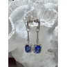 925 Sterling Silver Sapphire Earrings Length 1.5 Inch