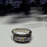 Vintage 925 Sterling Silver Tourmalines & Marcasite Ring Size 8