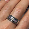 Vintage 925 Sterling Silver Tourmalines & Marcasite Ring Size 8