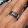 Vintage 925 Sterling Silver Tourmalines & Marcasite Ring Size 8
