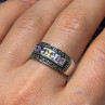 Vintage 925 Sterling Silver Tourmalines & Marcasite Ring Size 8