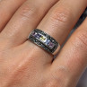 Vintage 925 Sterling Silver Tourmalines & Marcasite Ring Size 8