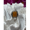 925 Sterling Silver Amber Ring Size 5