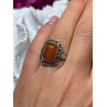 925 Sterling Silver Amber Ring Size 5