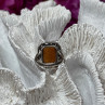 925 Sterling Silver Amber Ring Size 5
