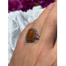 925 Sterling Silver Amber Ring Size 5