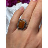 925 Sterling Silver Amber Ring Size 5