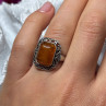 925 Sterling Silver Amber Ring Size 5