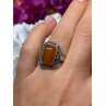 925 Sterling Silver Amber Ring Size 5