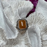 925 Sterling Silver Amber Ring Size 5