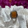 925 Sterling Silver Amber Ring Size 5
