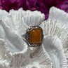 925 Sterling Silver Amber Ring Size 5