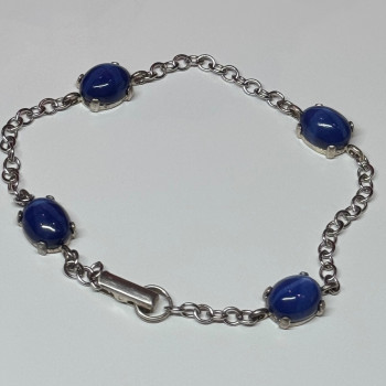 925 Sterling Silver Star Sapphire Bracelet Length 7.5