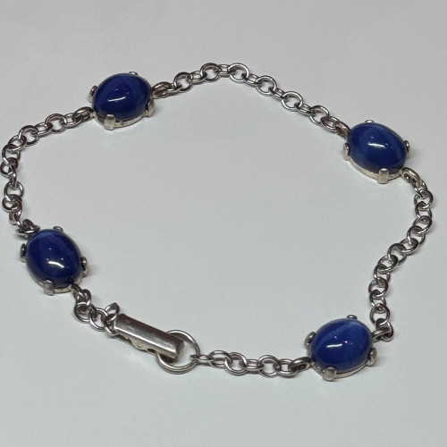 925 Sterling Silver Star Sapphire Bracelet Length 7.5