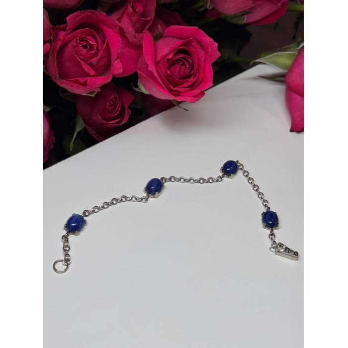 925 Sterling Silver Star Sapphire Bracelet Length 7.5