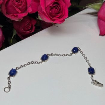 925 Sterling Silver Star Sapphire Bracelet Length 7.5
