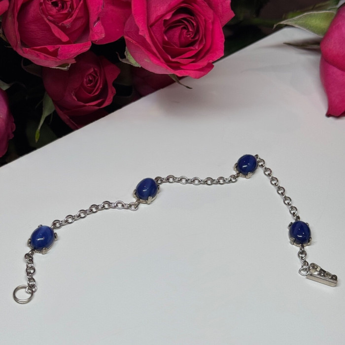 925 Sterling Silver Star Sapphire Bracelet Length 7.5