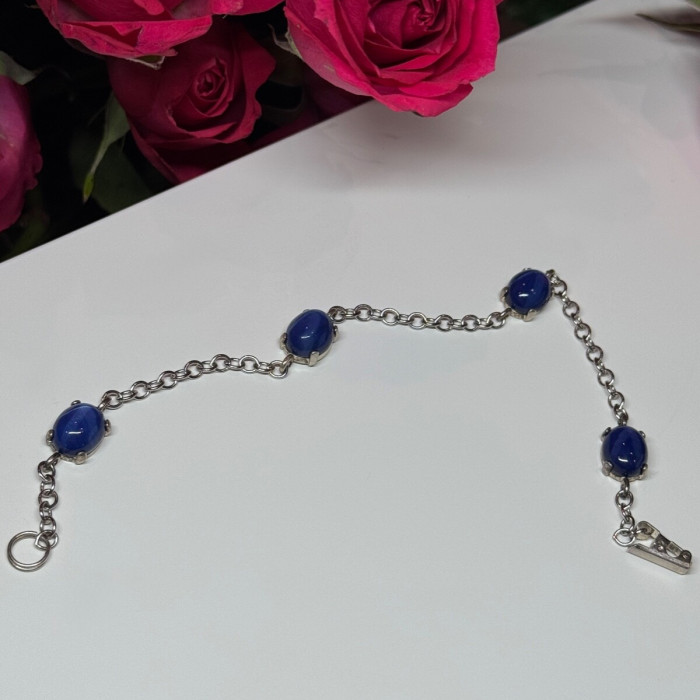 925 Sterling Silver Star Sapphire Bracelet Length 7.5