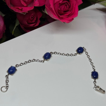 925 Sterling Silver Star Sapphire Bracelet Length 7.5