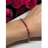 925 Sterling Silver Gold Plated Ruby Bracelet Length 7.5
