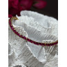 925 Sterling Silver Gold Plated Ruby Bracelet Length 7.5