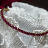 925 Sterling Silver Gold Plated Ruby Bracelet Length 7.5