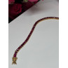 925 Sterling Silver Gold Plated Ruby Bracelet Length 7.5