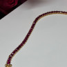 925 Sterling Silver Gold Plated Ruby Bracelet Length 7.5