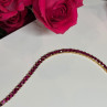 925 Sterling Silver Gold Plated Ruby Bracelet Length 7.5