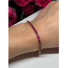 925 Sterling Silver Gold Plated Ruby Bracelet Length 7.5