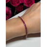 925 Sterling Silver Gold Plated Ruby Bracelet Length 7.5