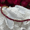 925 Sterling Silver Gold Plated Ruby Bracelet Length 7.5