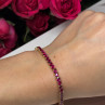 925 Sterling Silver Gold Plated Ruby Bracelet Length 7.5