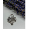 925 Sterling Silver CZ & Marcasites Flowers Brooch