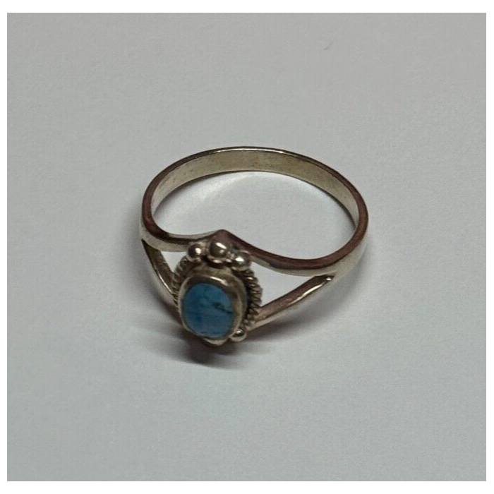 925 Sterling Silver Turquoise Ring Size 8