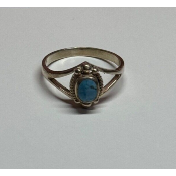 925 Sterling Silver Turquoise Ring Size 8