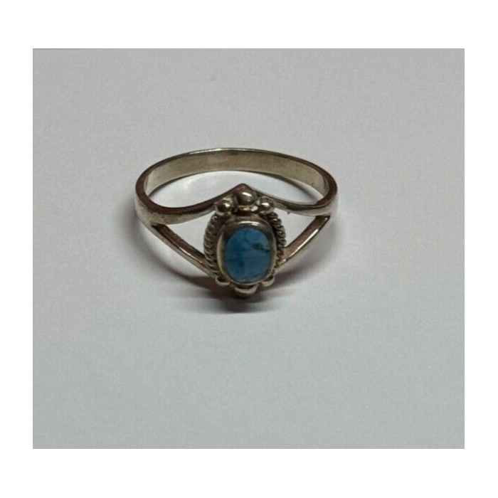 925 Sterling Silver Turquoise Ring Size 8