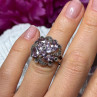 925 Sterling Silver Amethyst & Marcasite Ring Size 5