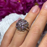 925 Sterling Silver Amethyst & Marcasite Ring Size 5