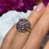 925 Sterling Silver Amethyst & Marcasite Ring Size 5