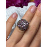 925 Sterling Silver Amethyst & Marcasite Ring Size 5