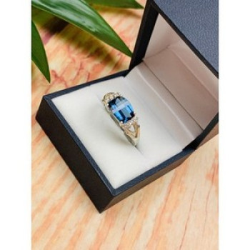 925 Sterling Silver Spinel & CZ Ring Size 9