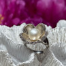 925 Sterling Silver Pearl & White Sapphire 