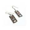925 STERLING SILVER MOTHER OF PEARL & MARCASITES EARRINGS