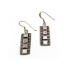 925 STERLING SILVER MOTHER OF PEARL & MARCASITES EARRINGS