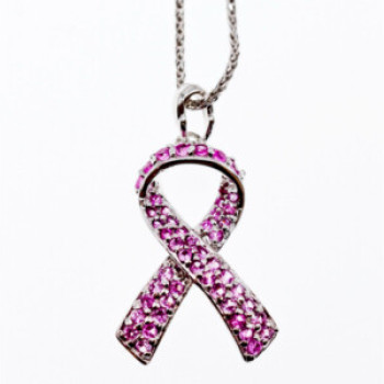 925 Sterling Silver Pink CZ Pendant